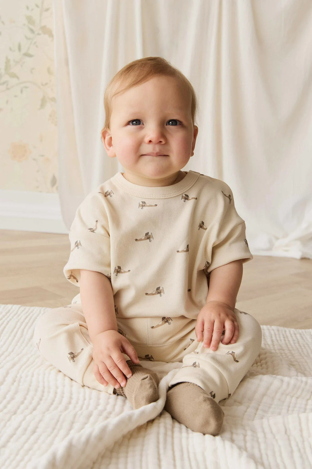 Jamie Kay Pima Cotton Wesley Tee - Fly High Vanilla Cream