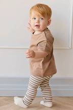 Jamie Kay Pima Organic Cotton Modal Legging - Narrow Stripe Tweed/Cloud