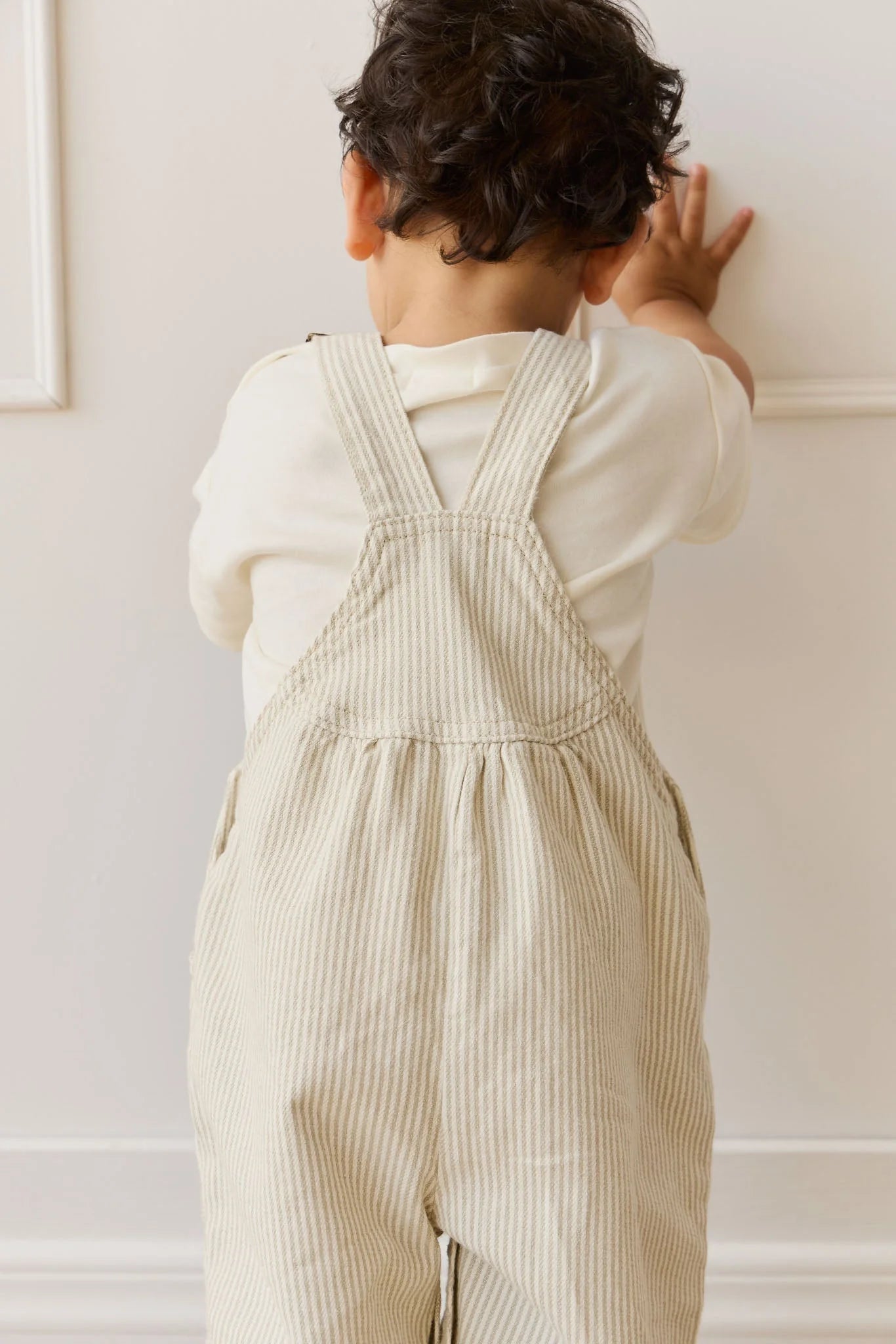 Jamie Kay Cecil Overall - Fine Vertical Stripe Sandy Brown/Cloud