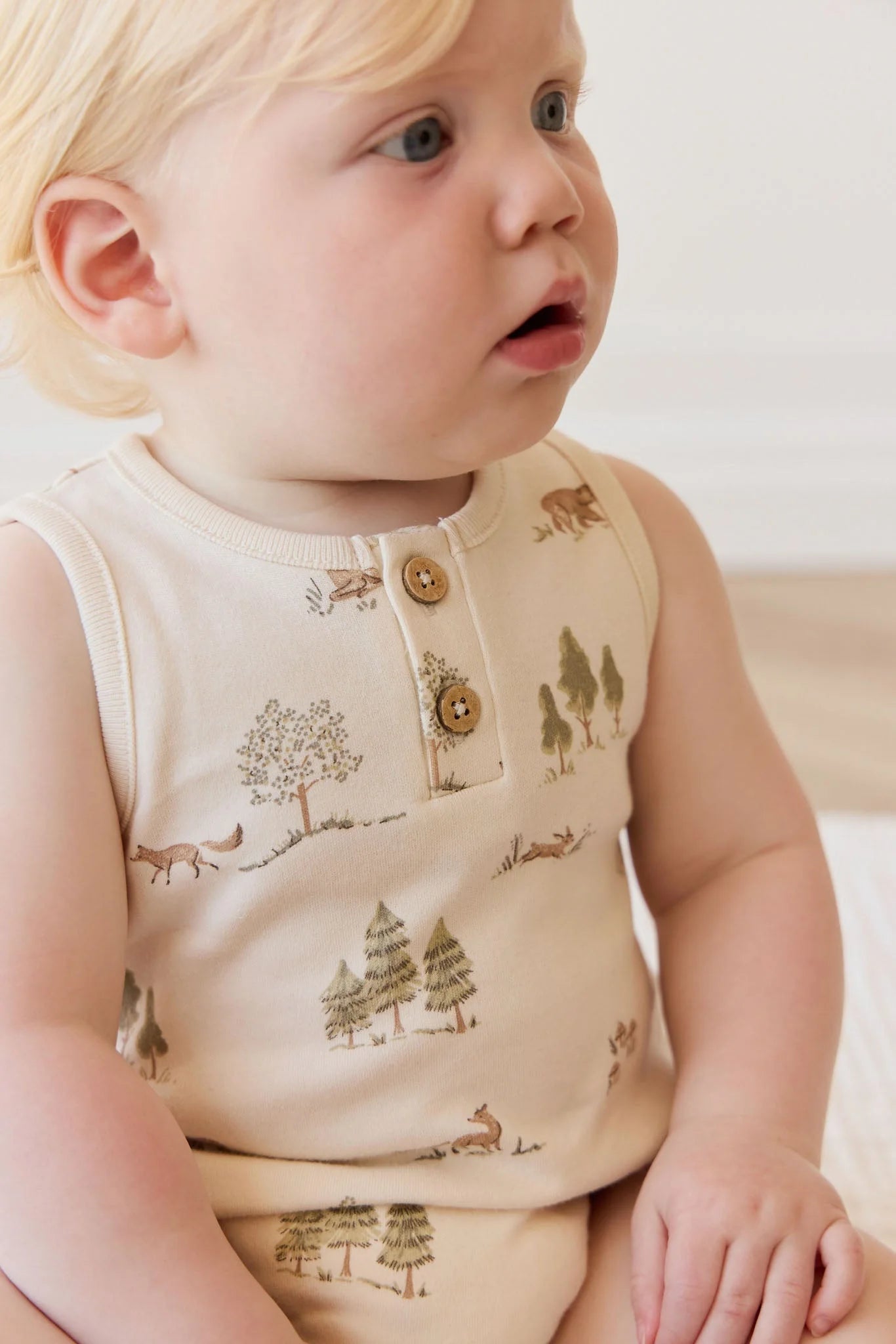 Jamie Kay Organic Cotton Archie Playsuit - Pine Forest Friends