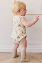Jamie Kay Organic Cotton Archie Playsuit - Pine Forest Friends