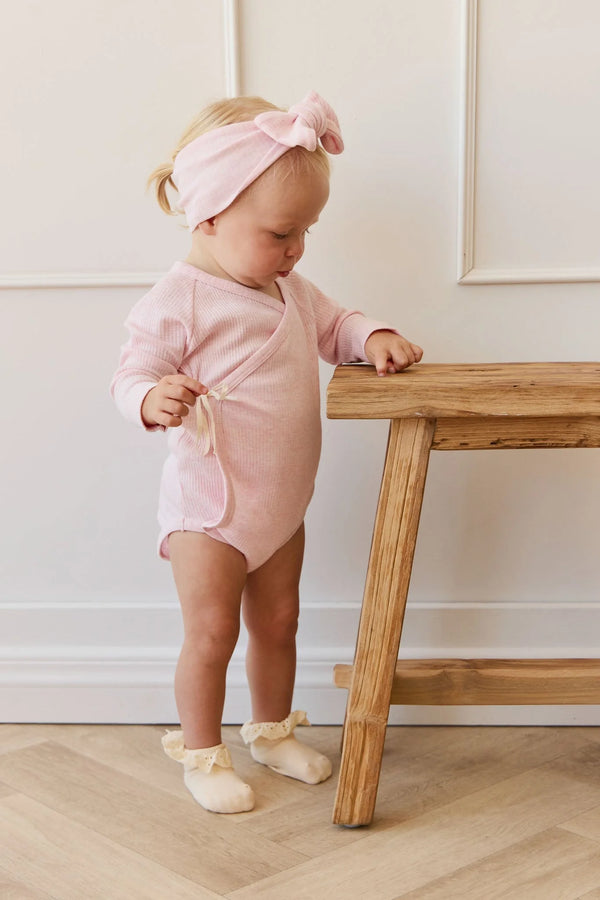 Jamie Kay Organic Cotton Modal Marina Long Sleeve Bodysuit - Chalk Marle