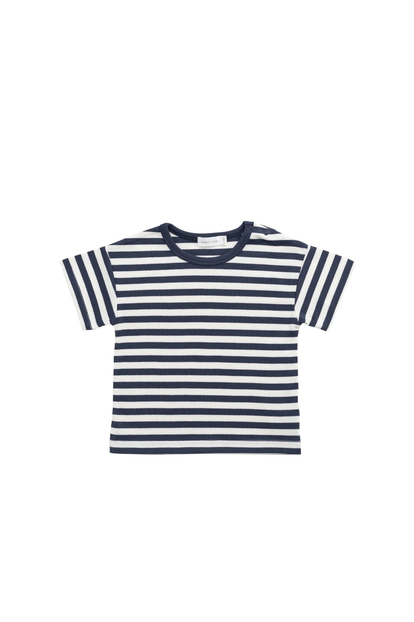 Jamie Kay Pima Cotton Hunter Tee - Essential Stripe Charter/Cloud