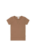 Jamie Kay Organic Cotton Modal Henley Tee - Cavern Clay