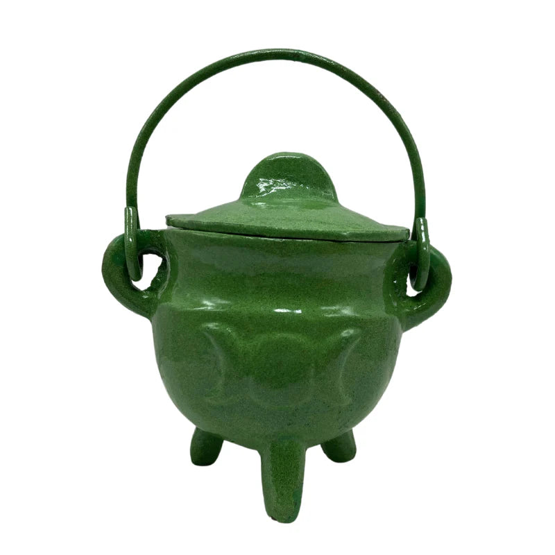 Cast Iron Cauldron Triple Moon with Lid - Assorted