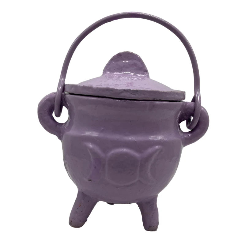 Cast Iron Cauldron Triple Moon with Lid - Assorted