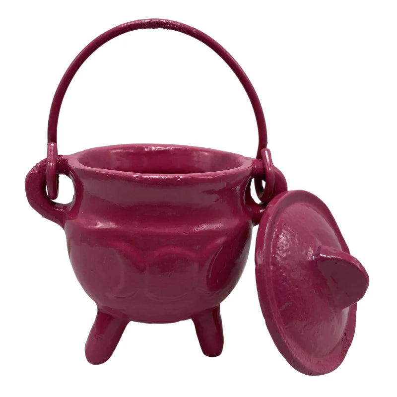 Cast Iron Cauldron Triple Moon with Lid - Assorted