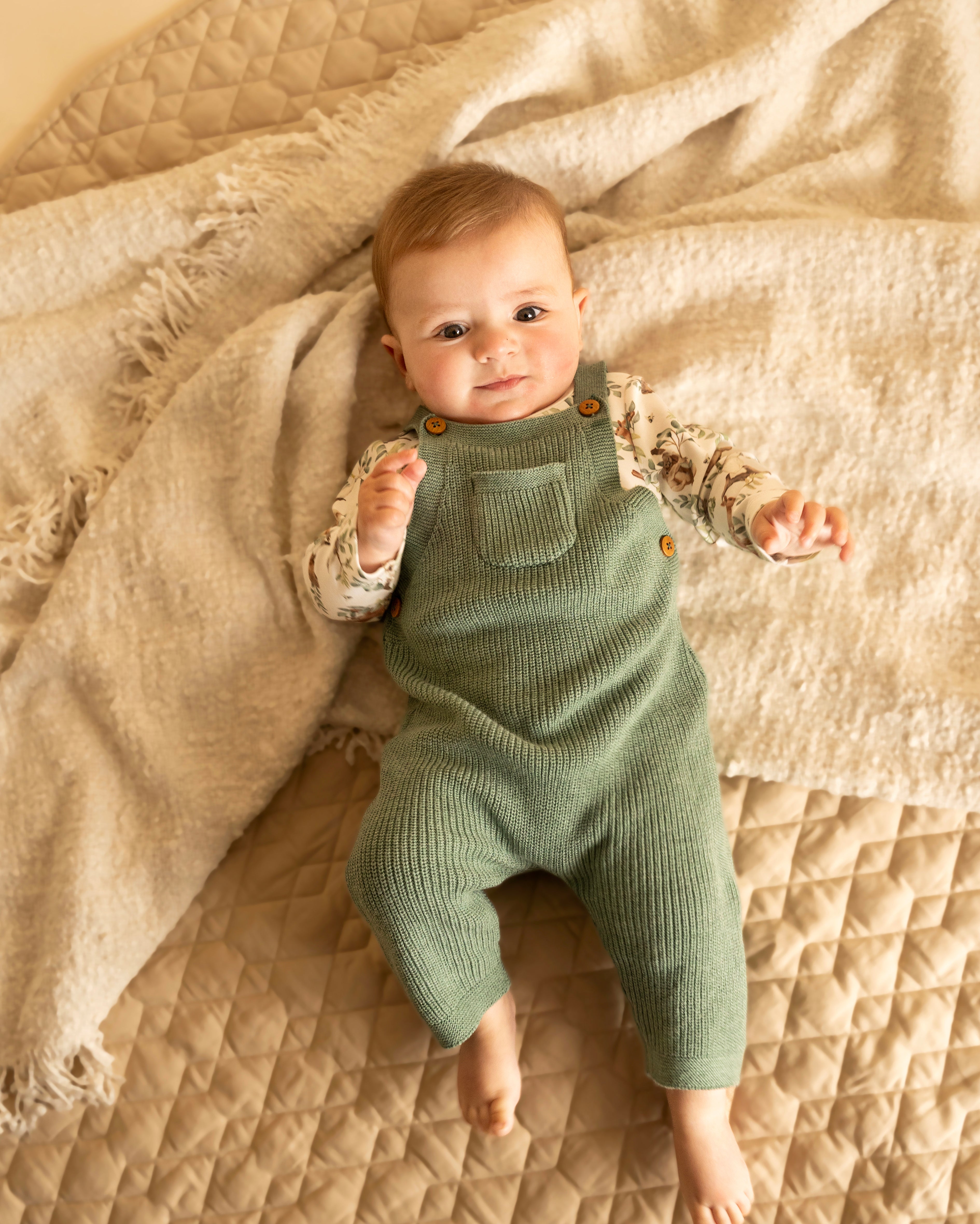 Bebe Charlie Organic Knitted Overalls