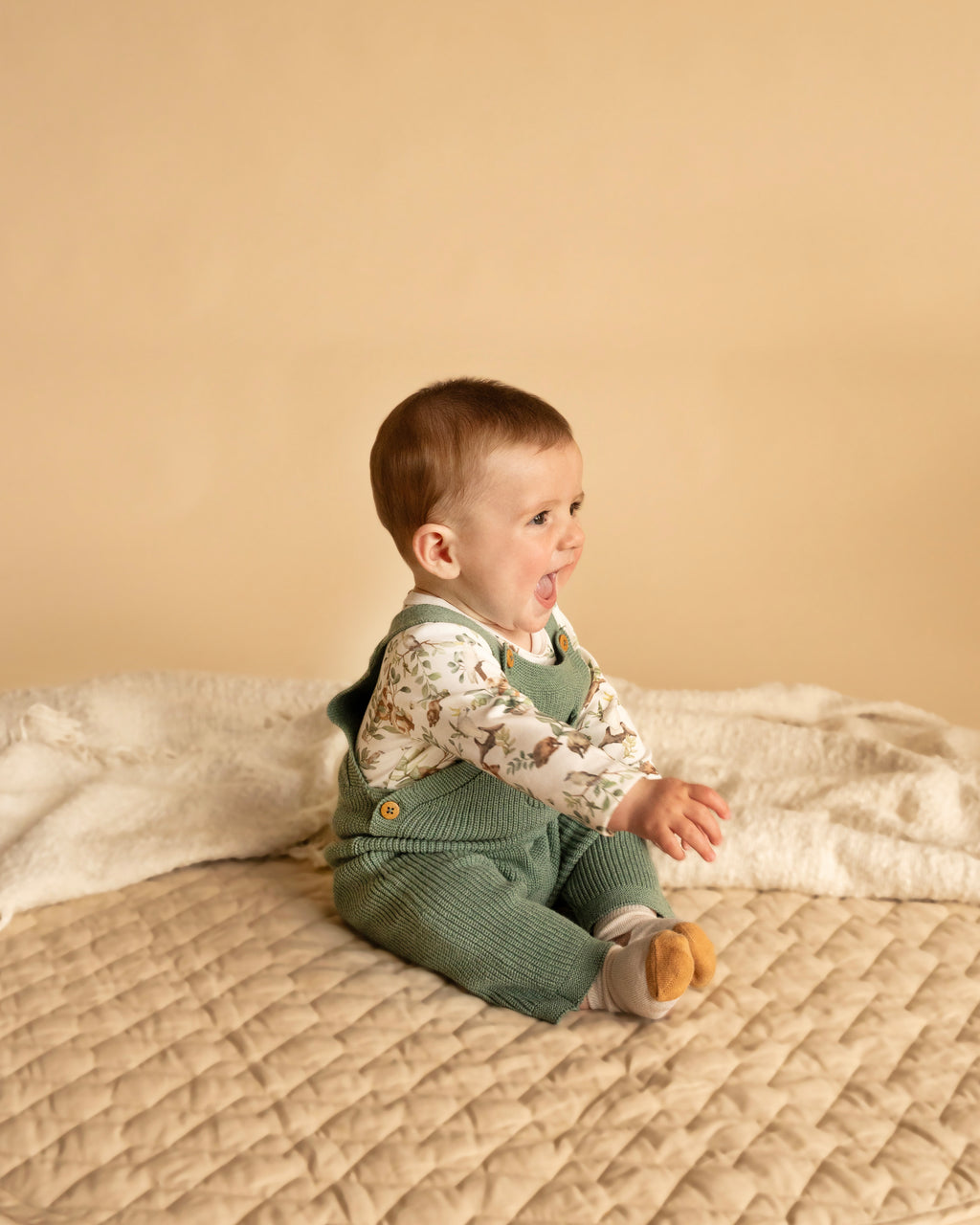 Bebe Charlie Organic Knitted Overalls