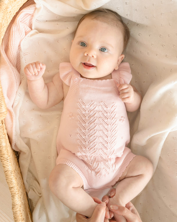 Bebe Organic Pink Bobble Knot Bodysuit
