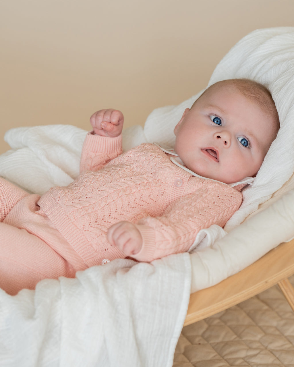 Bebe Gemma Organic Pointelle Knitted Jumper