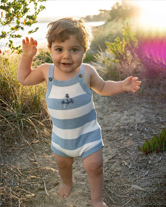 Bebe Axel Organic Stripe Knitted Bodysuit