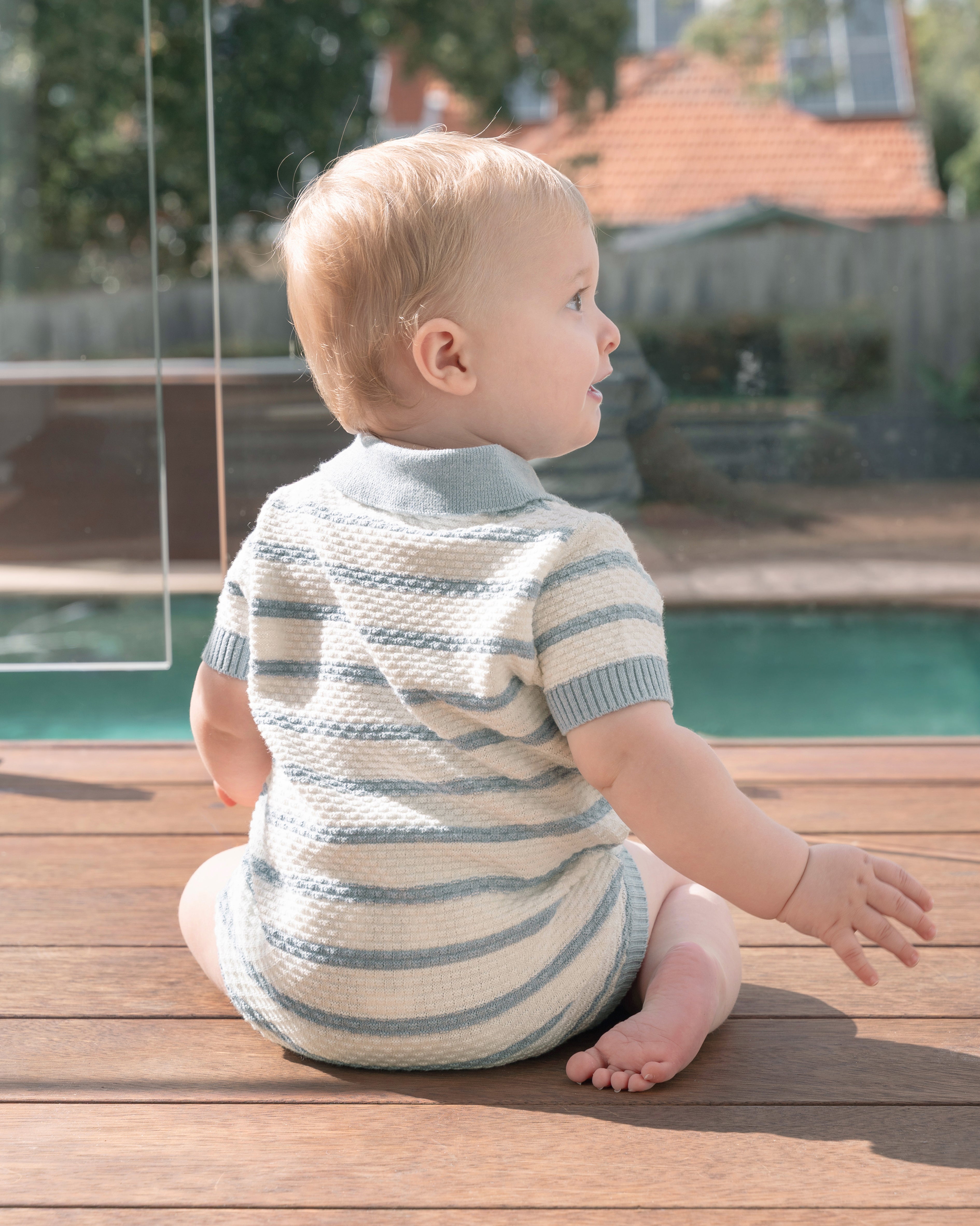Bebe Brady Organic Knitted Polo Romper