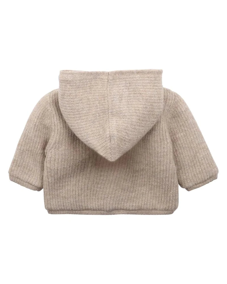 Bebe Taupe Knitted Hooded Jacket