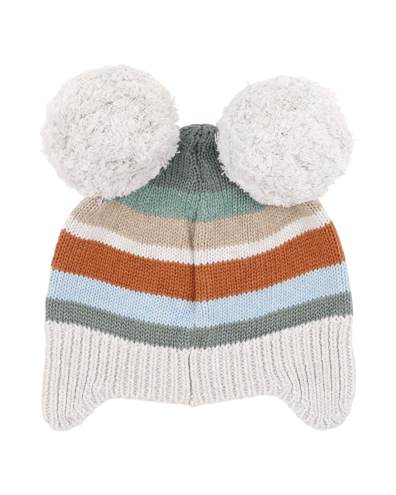 Bebe Mateo Stripe Pom Pom Beanie