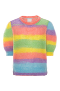 American Dreams Kenza Rainbow Short Sleeve Knit Pullover