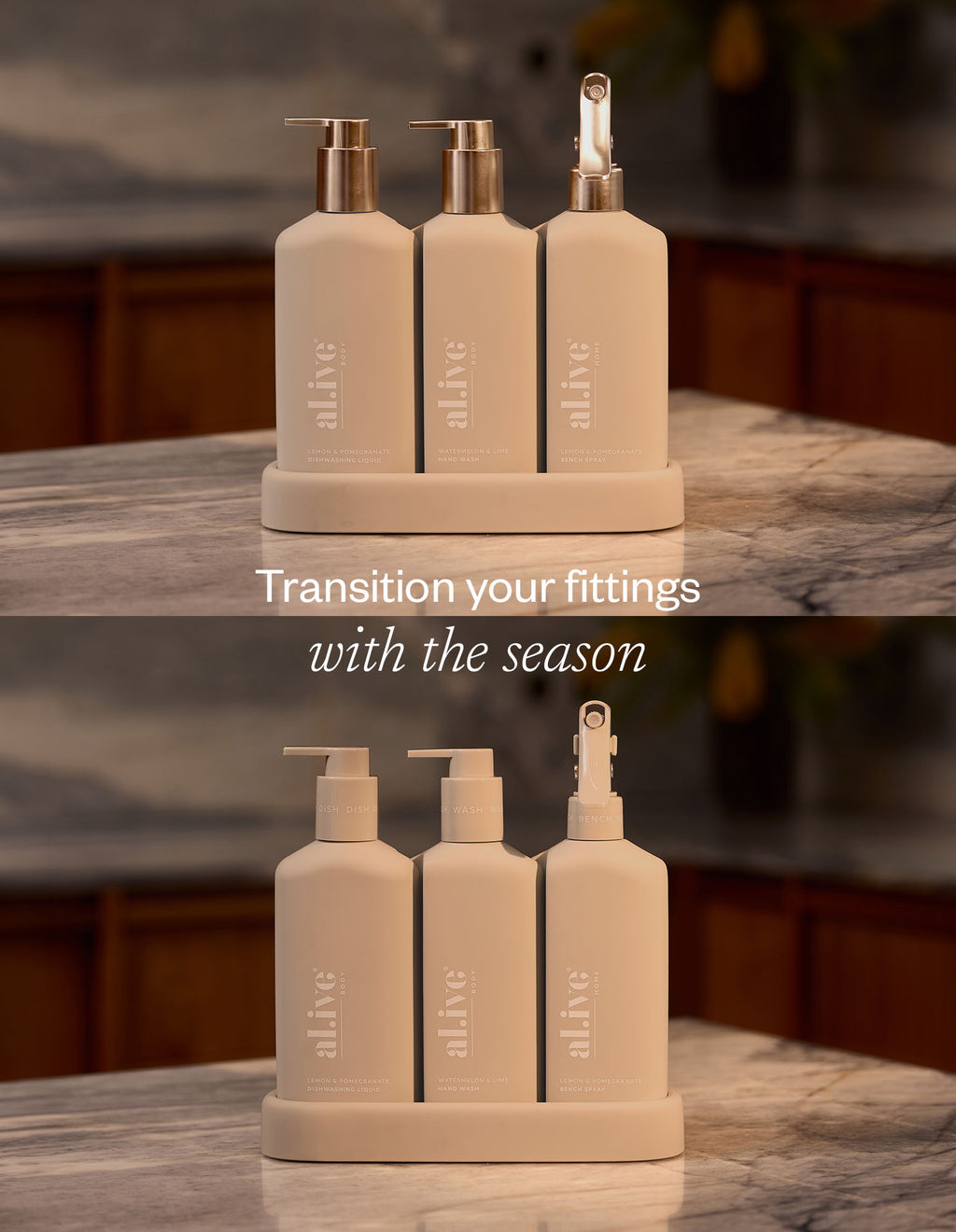 Al.ive Body Stone Kitchen Trio Bronze Edition: Lemon & Pomegranate + Watermelon & Lime