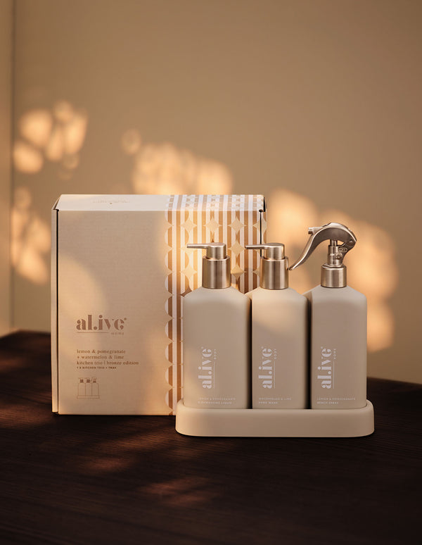 Al.ive Body Stone Kitchen Trio Bronze Edition: Lemon & Pomegranate + Watermelon & Lime