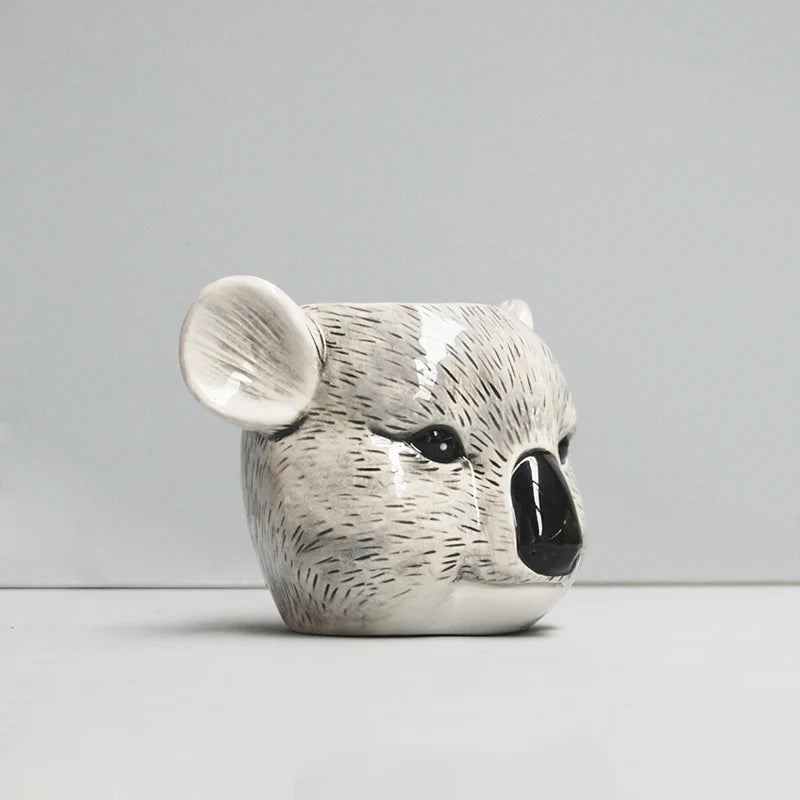 White Moose Koala Ceramic Planter