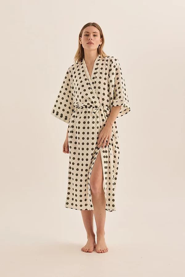 Gingerlilly - Lana Olive Spot Robe