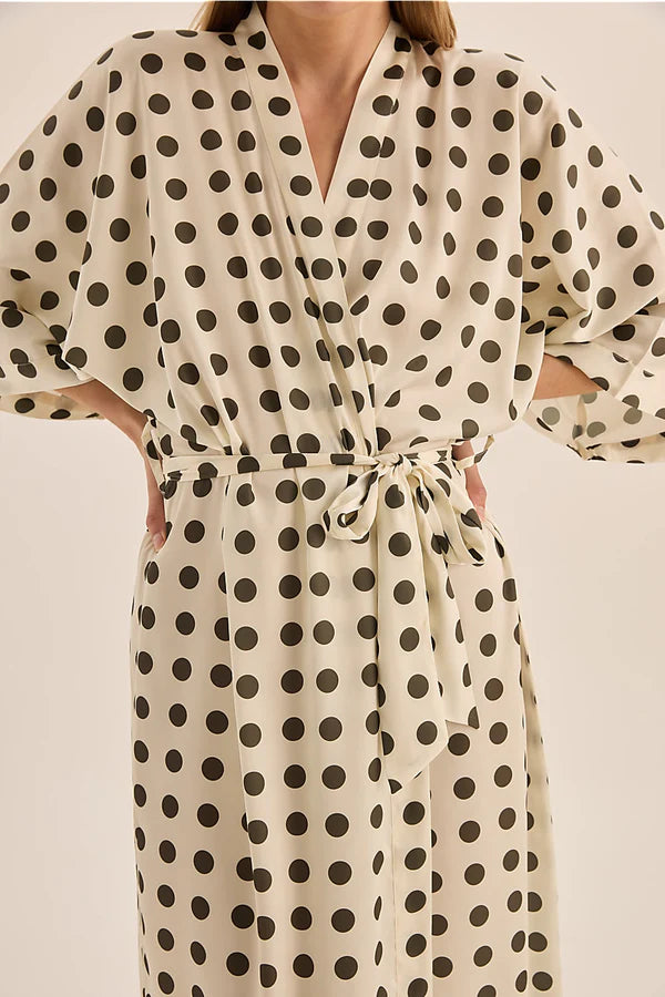 Gingerlilly - Lana Olive Spot Robe