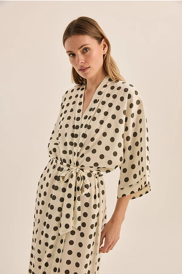 Gingerlilly - Lana Olive Spot Robe