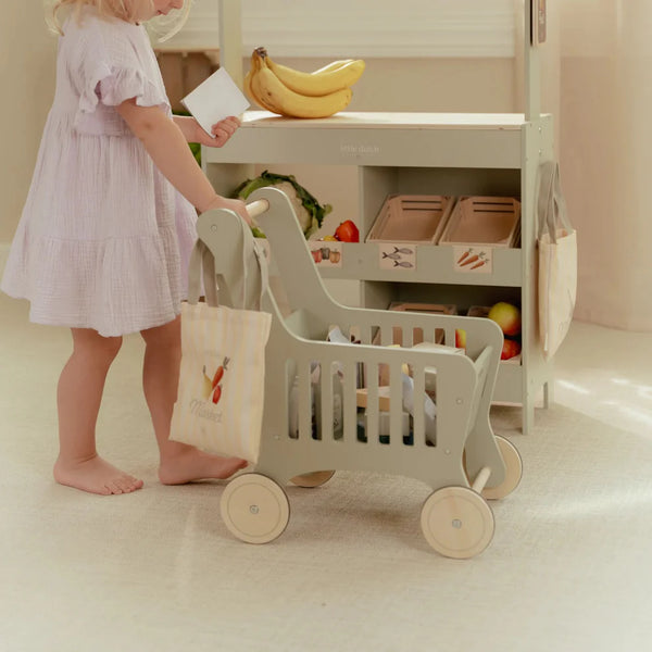 Little Dutch Wooden Play Shopping Cart