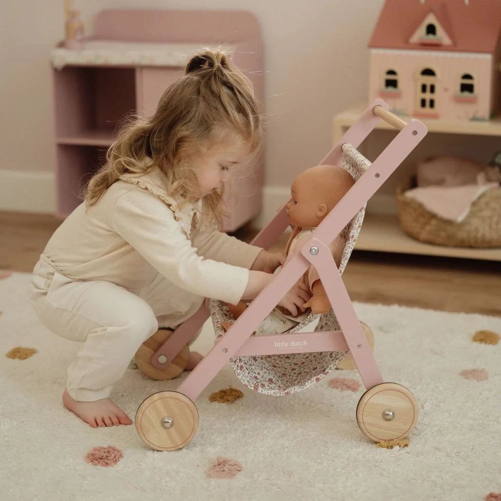 Little Dutch Wooden Doll Stroller