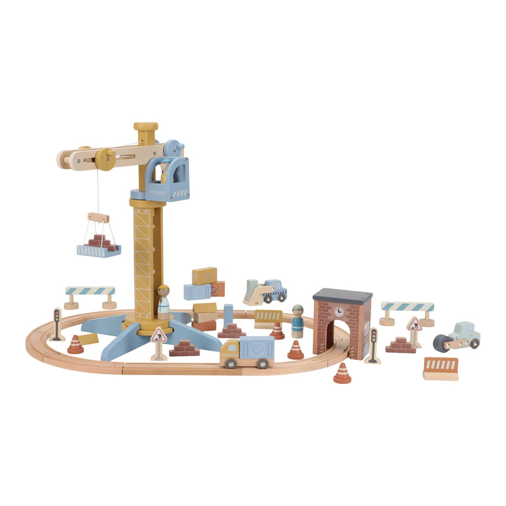 Little Dutch Wooden Crane and Train Track Set