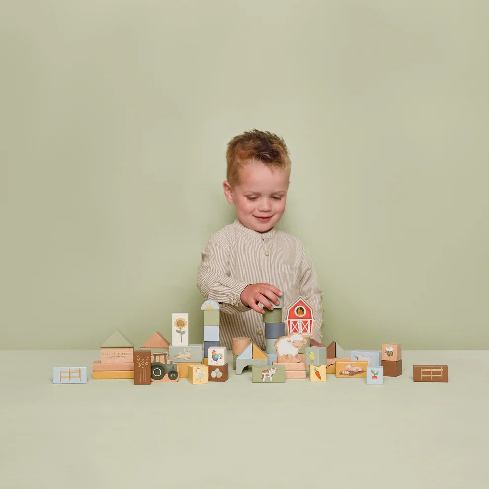 Little Dutch Wooden Building Block Set - Little Farm