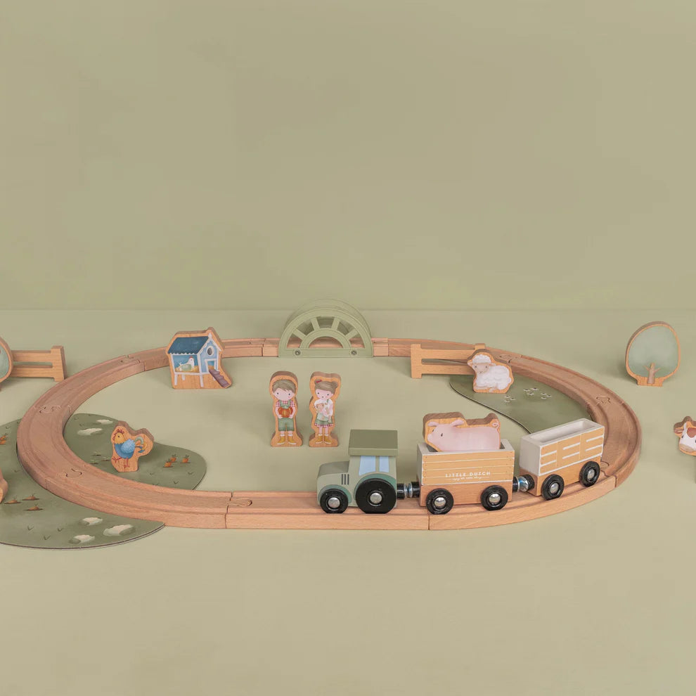 Little Dutch Wooden Train Track Set