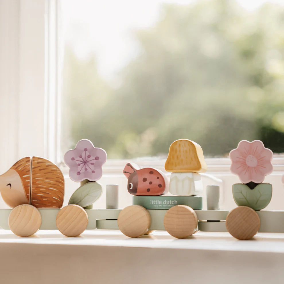 Little Dutch Wooden Stacking Train Hedgehog