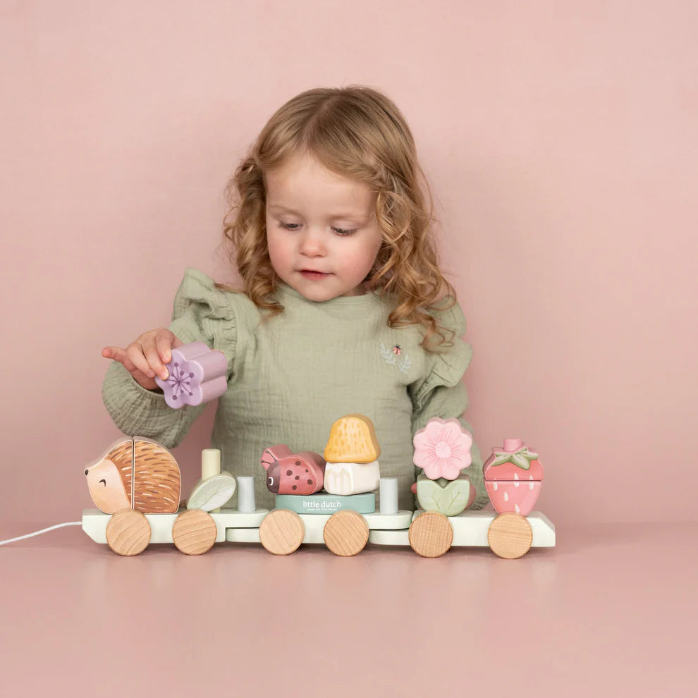 Little Dutch Wooden Stacking Train Hedgehog