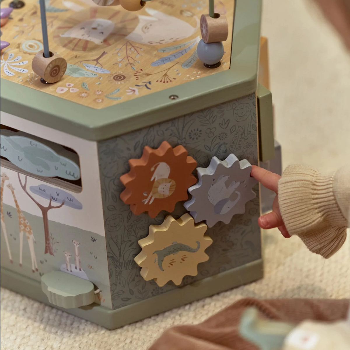 Little Dutch Safari friends Wooden Activity Hexagon