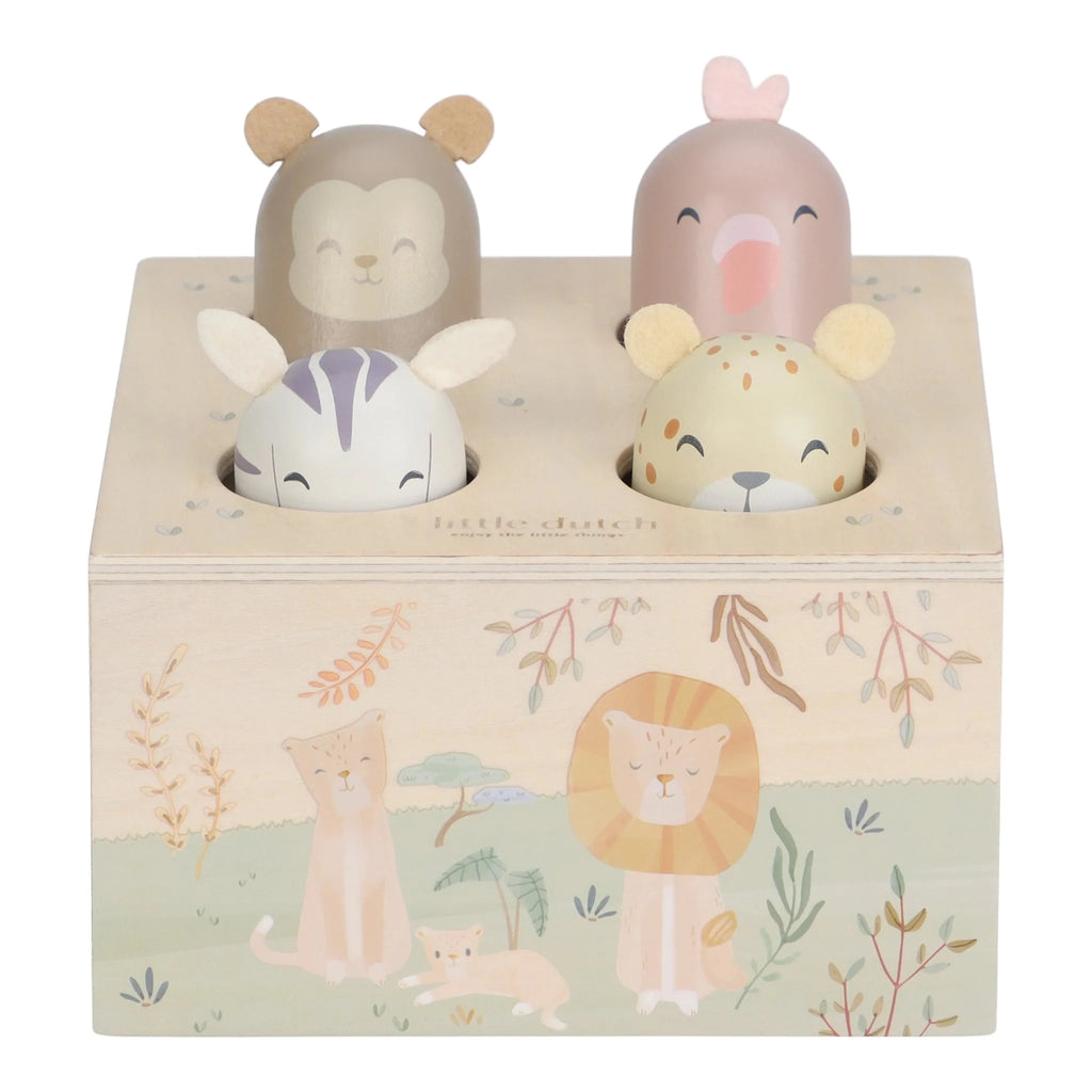 Little Dutch - Safari Friends Wooden Pop-Up Toy