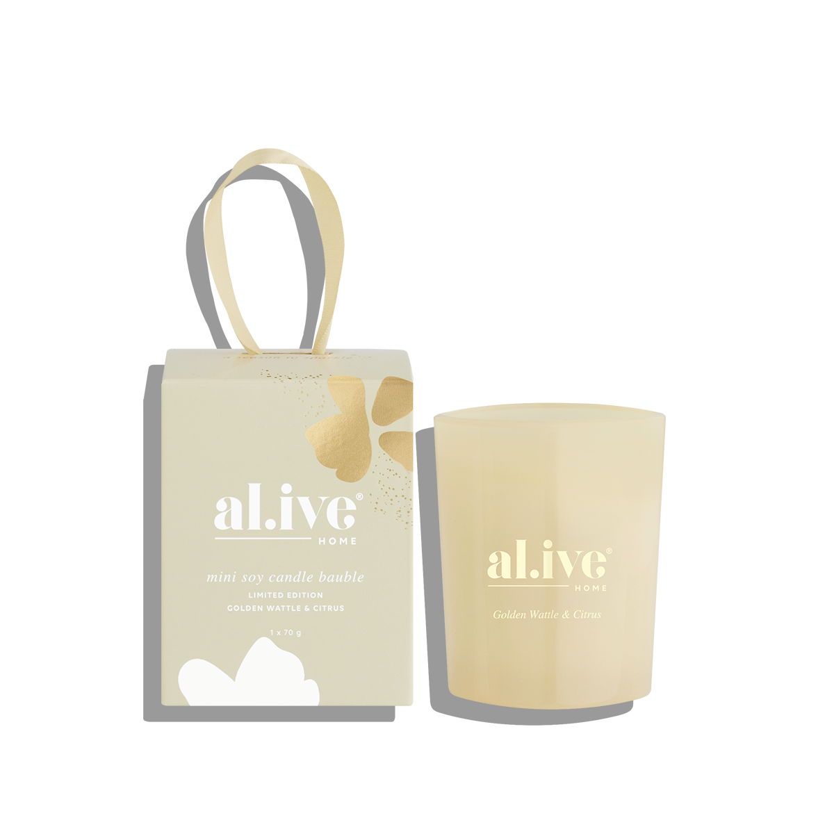 Al.ive - Mini Soy Candle Bauble - Golden Wattle & Citrus