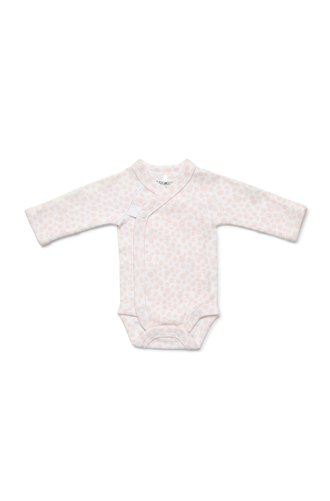 Marquise Premmie Long Sleeve Wrap Bodysuit - Pink Spots