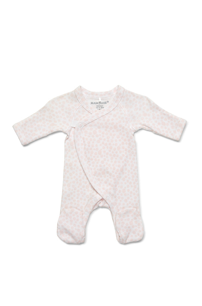 Marquise Premmie Wrap Footed Growsuit - Pink Spot