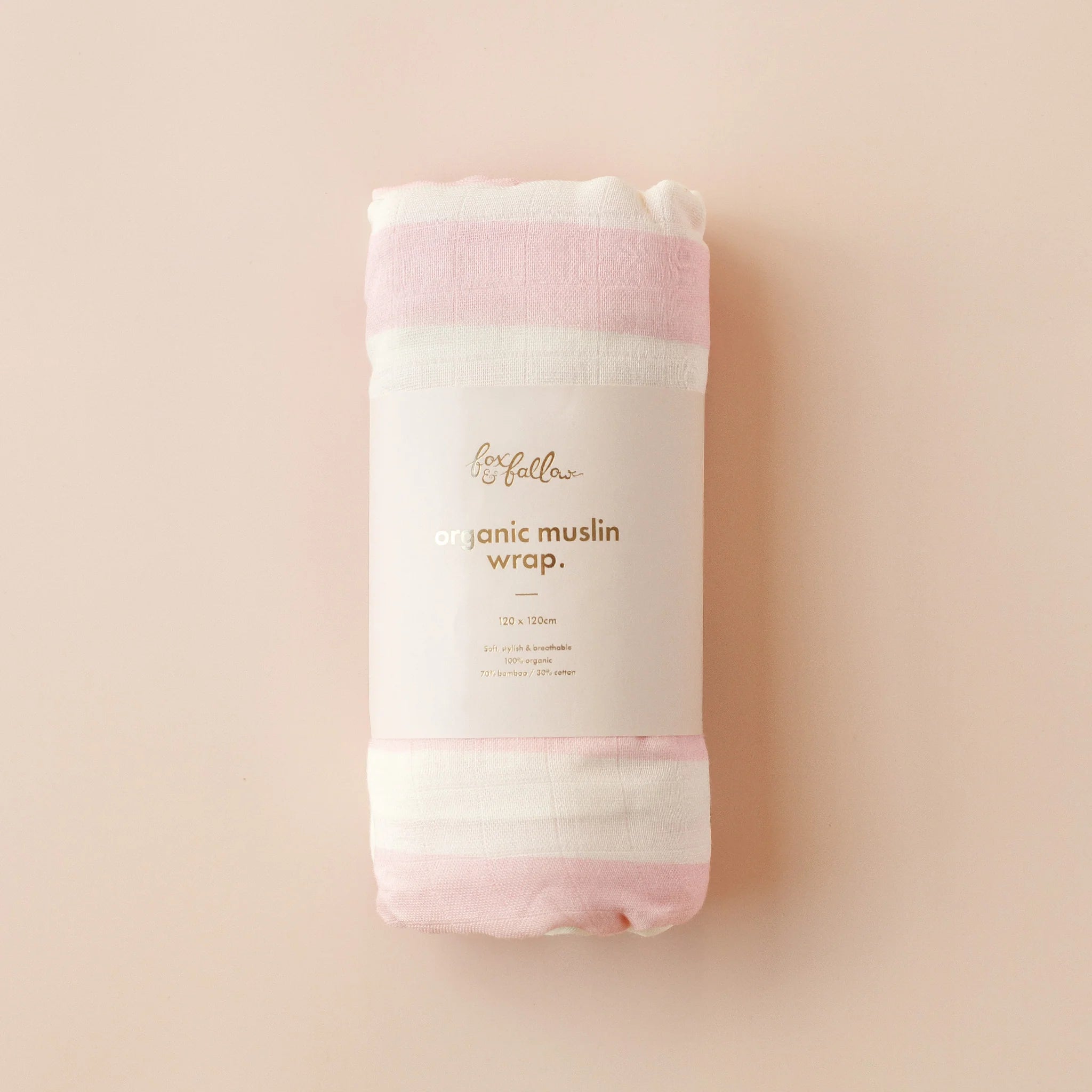 Fox & Fallow Dusty Roses / Petal Stripe Organic Muslin Wrap Set