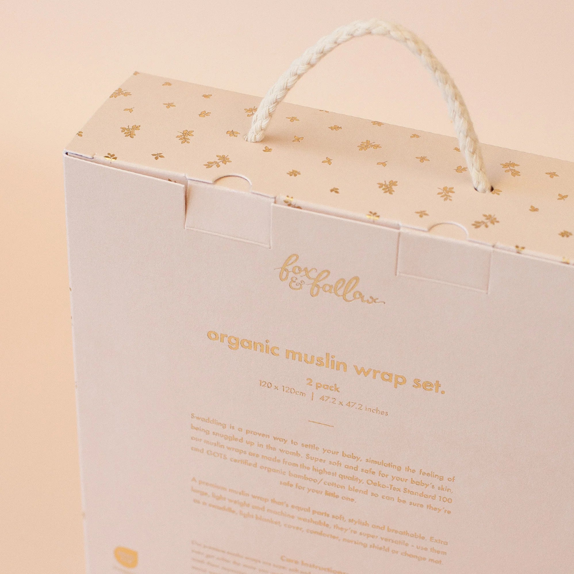 Fox & Fallow Dusty Roses / Petal Stripe Organic Muslin Wrap Set