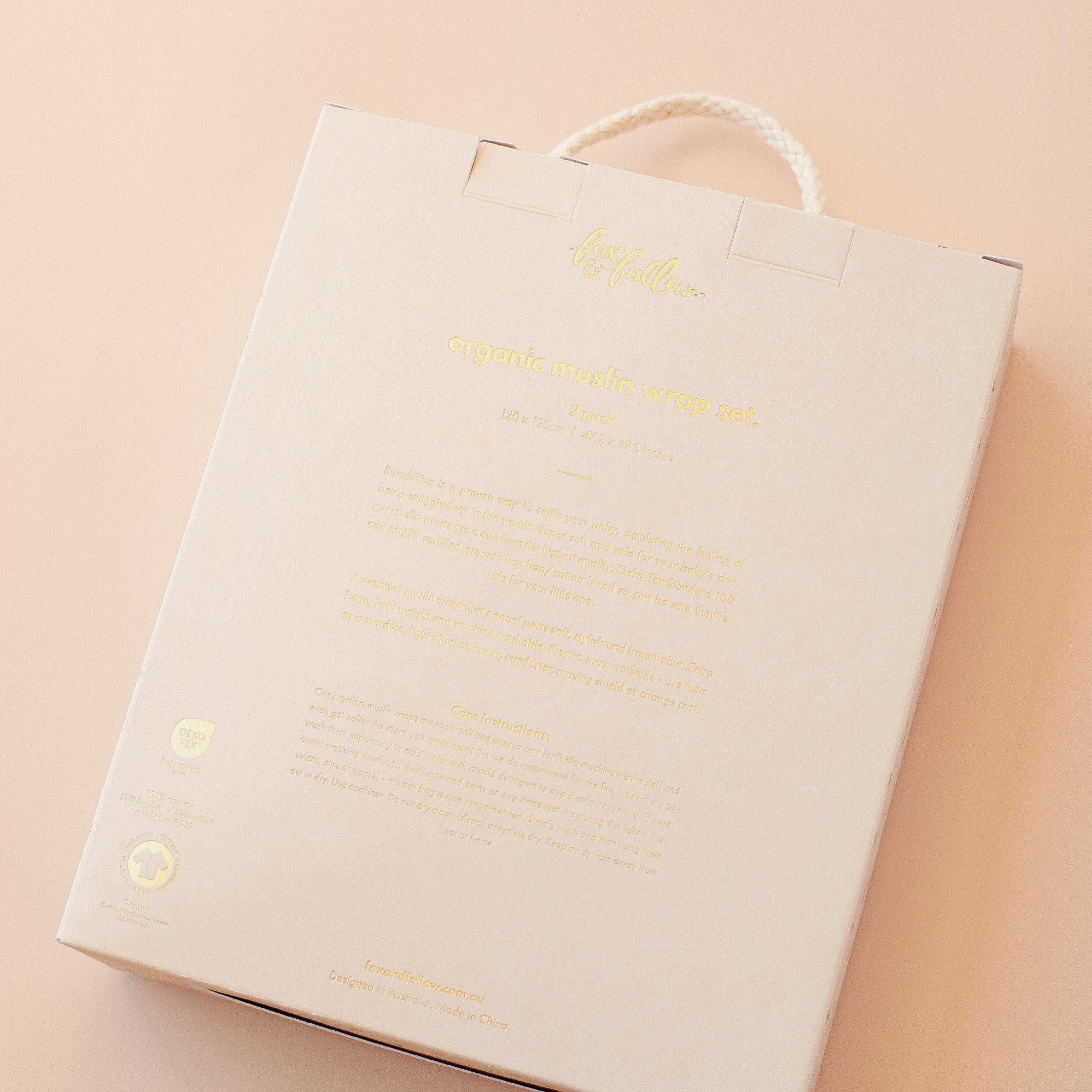 Fox & Fallow Dusty Roses / Petal Stripe Organic Muslin Wrap Set