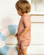 Mini Haha Harvey Stripe Short Sleeve Rash Suit