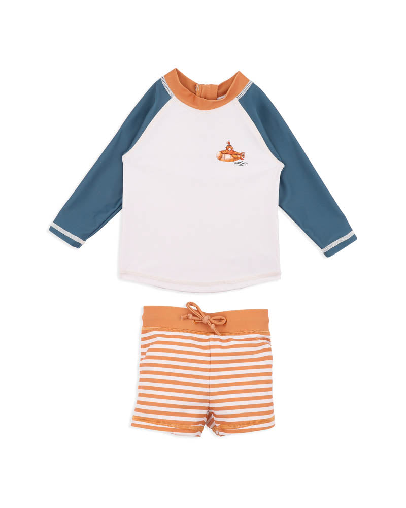 Mini Haha Harvey Long Sleeve Rashie & Trunkset