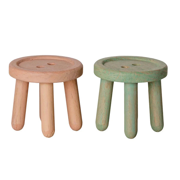 Maileg Stool Set Mouse Light Rose & Light Mint