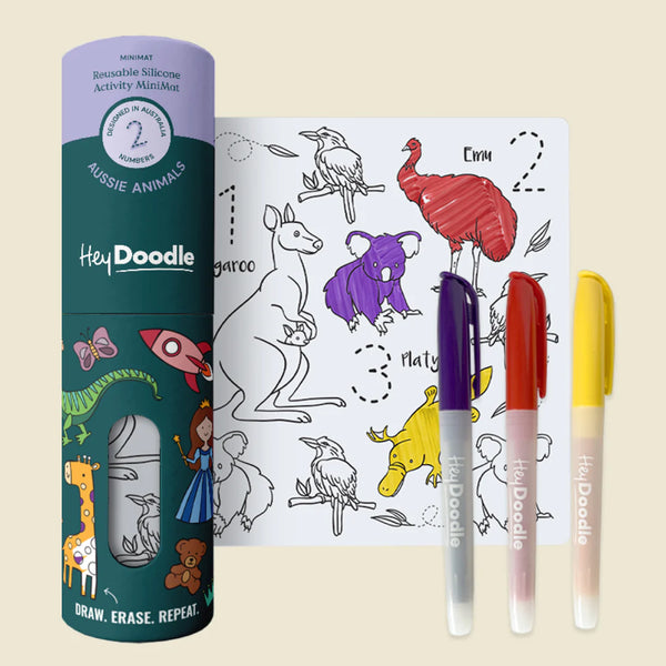 Hey Doodle Aussie Animals Mini Colouring & Doodle Mat