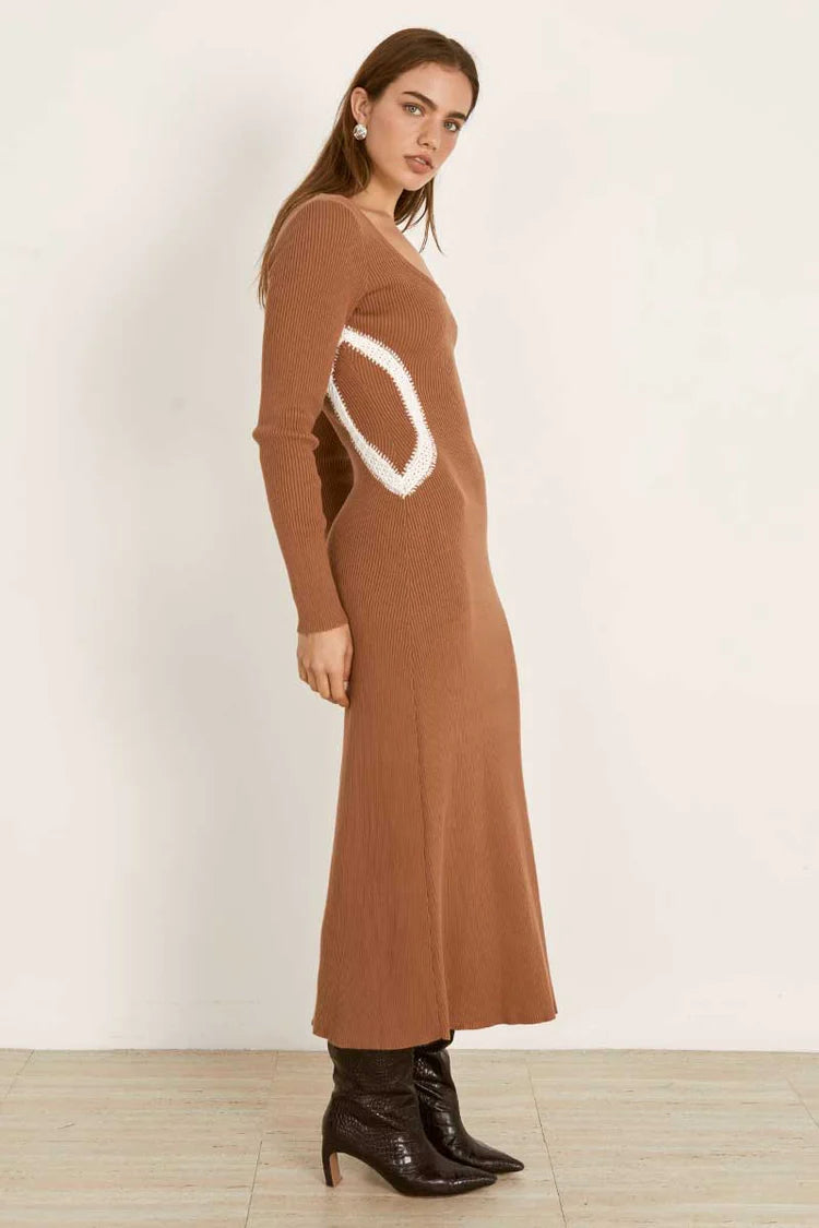 Mon Renn - CONNECT KNIT DRESS - CHAI