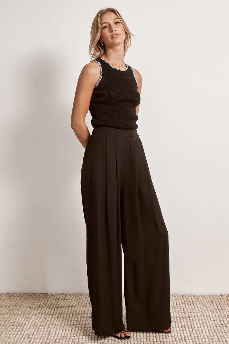 Mon Renn Connect Knit Singlet Black