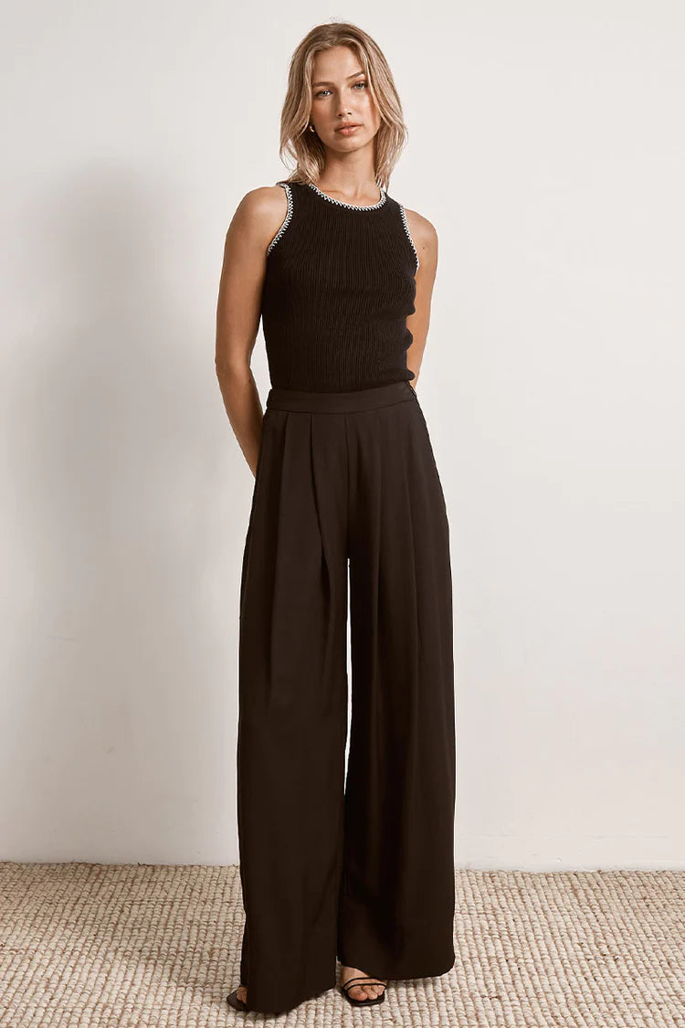 Mon Renn Connect Knit Singlet Black