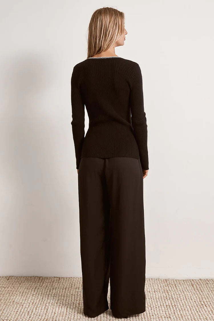 Mon Renn Connect Knit Top Black