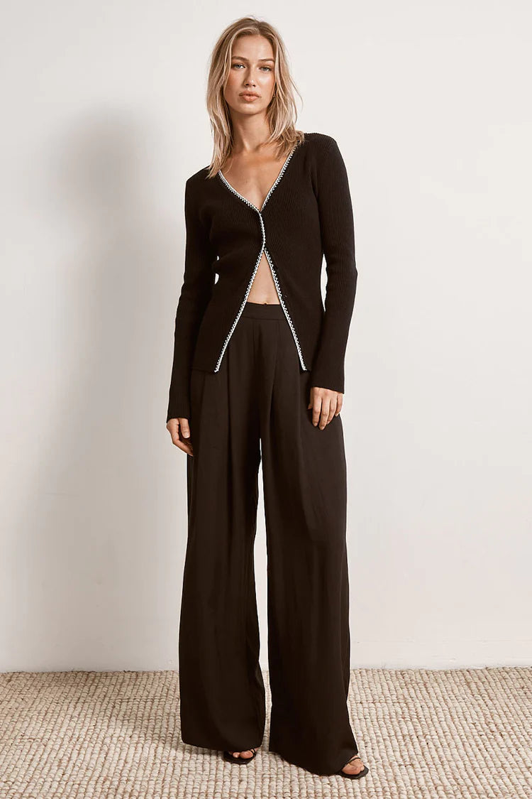 Mon Renn Connect Knit Top Black